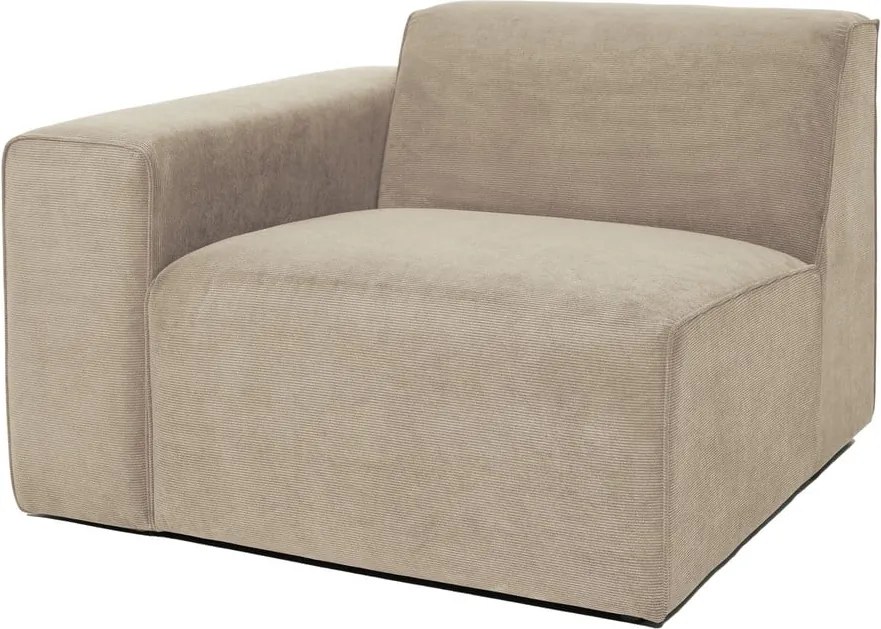 Modul pentru canapea bej din catifea reiată (partea stângă ) Sting - Scandic