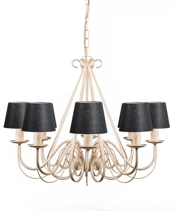 Candelabru crem cu capac de prindere 12 cm negru - Giuseppe