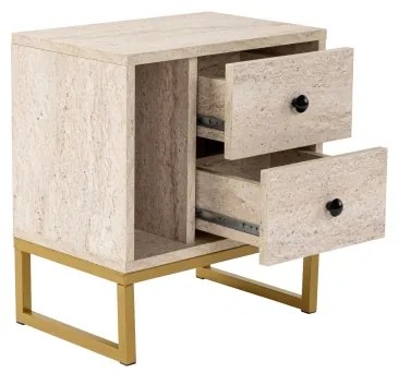 Noptieră GLIMMER 50x45,2 cm bej/auriu