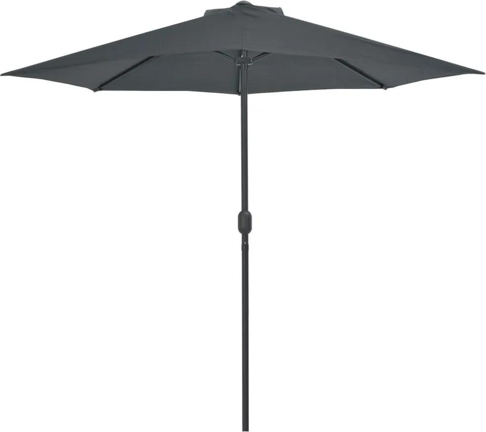 Umbrelă de soare de balcon cu tijă aluminiu antracit 270x135 cm
