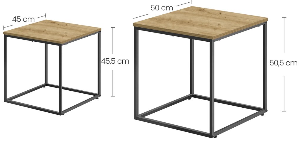 Set 2 mese de conferinta QUADRO, decor stejar artisan