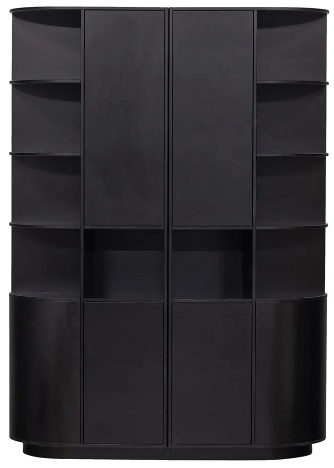 Bibliotecă modulară neagră din lemn masiv de pin 156x210 cm Finca – WOOOD