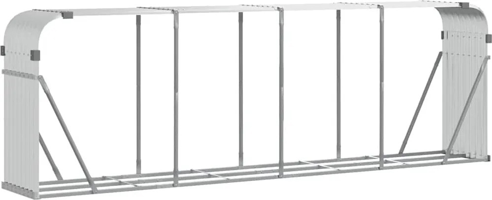 vidaXL Suport pentru bușteni, argintiu, 300x45x100 cm, oțel galvanizat