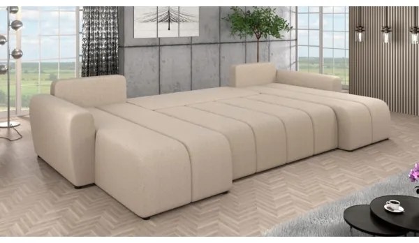 Colțar tapițat extensibil reversibil NEWPORT, bej