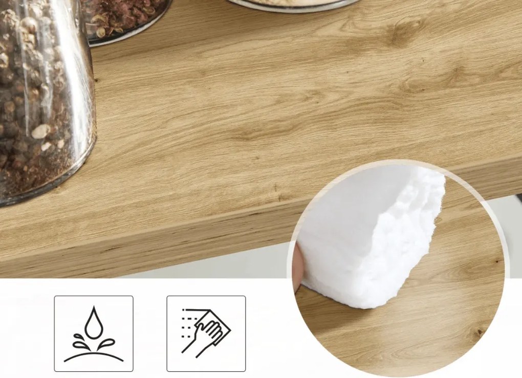 Etajera pentru birou NORDEKO 41x41 cm, neagra / stejar artisan