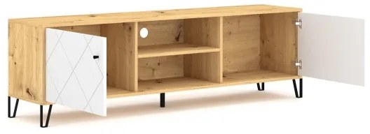 Comodă TV SULA, stejar artisan/alb