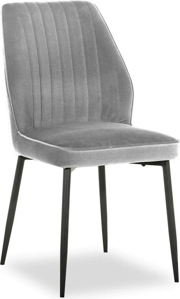 Scaun LEX, gri deschis/negru, stofa catifelata/metal, 47x60x89 cm