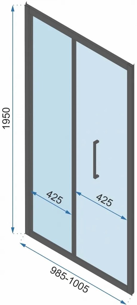 Ușă pentru dus Rapid Fold sticla pliabilă - 100x195 cm