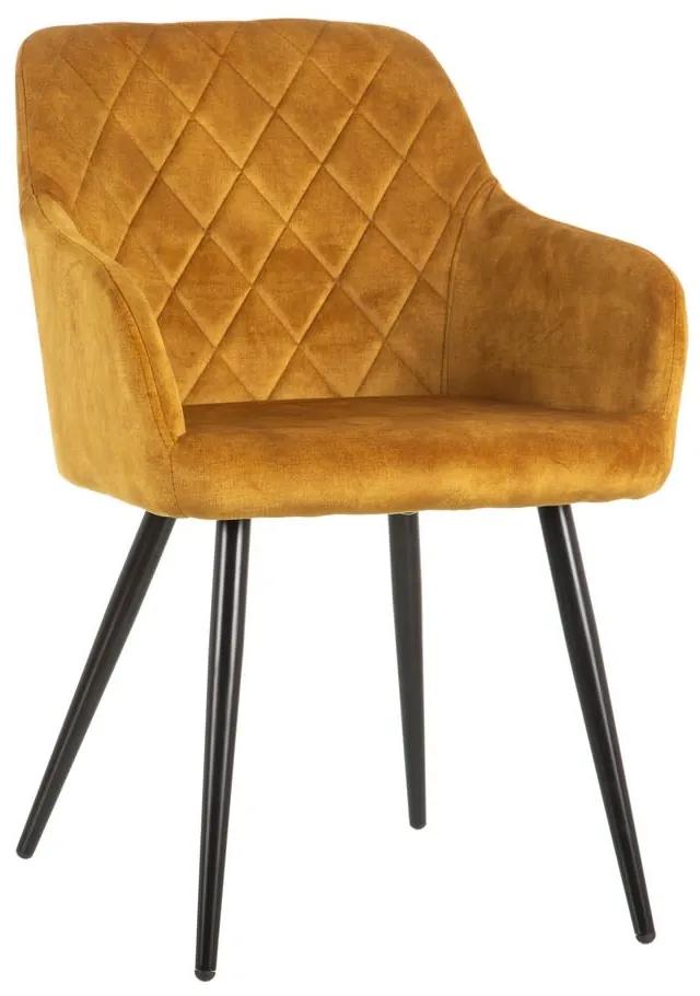 Set 2 scaune dining galben Ocre Fabric Chair