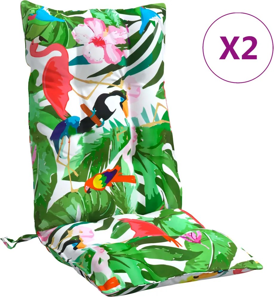vidaXL Perne de scaun spătar înalt, 2 buc., multicolor, textil oxford