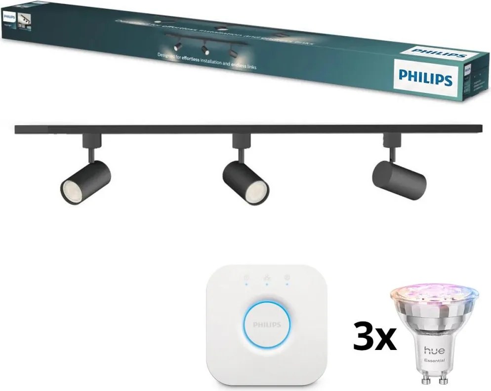 Philips - Spot LED dimabil pentru șină EASYLINK HUE, 3x GU10/4,7W/230V + Hue Bridge