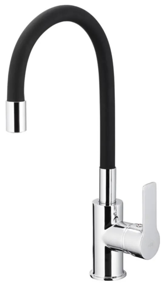 Baterie de chiuvetă cu pipă flexibilă KFA Armatura 6553-915-00 RUMBA 40,5 cm alamă/negru
