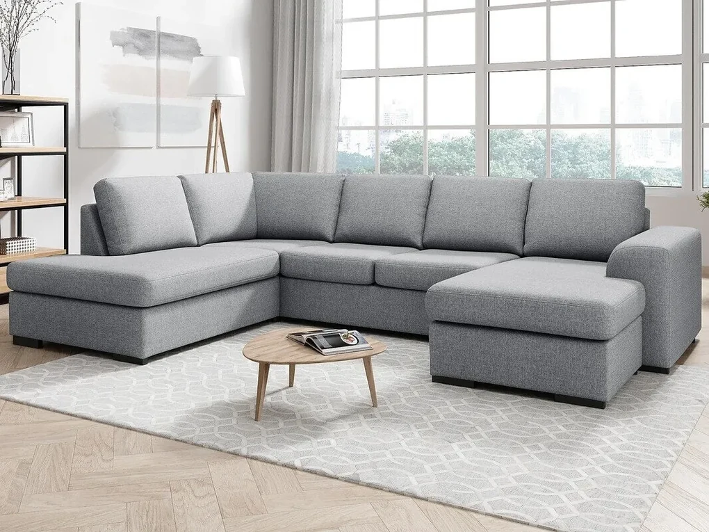 Colțar Scandinavian Choice 820Gri deschis, 310x215x85cm, Picioare: Plastic
