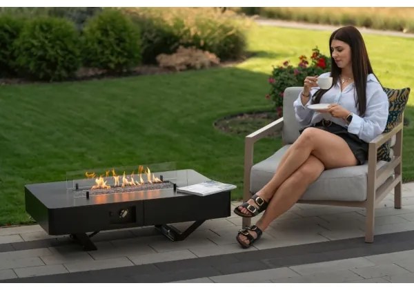 Șemineu de exterior pe gaz Planika Rio Table GAS 46x106 cm 10kW