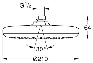 GROHE TEMPESTA 210 mm - cap de duș, crom lucios (26410000)