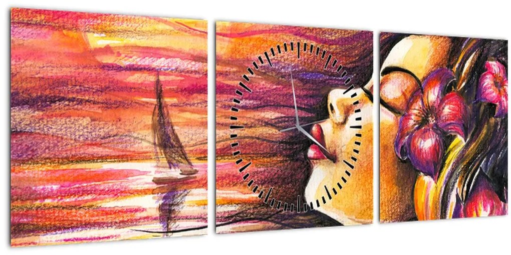 Tablou - Amintiri de vară (cu ceas) (90x30 cm)