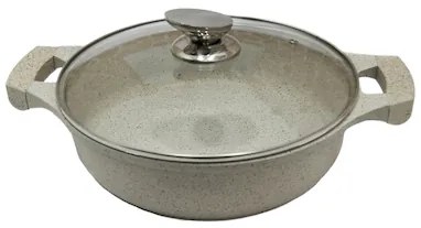 Cratita marmorata cu capac 30 cm RL-BR30GL Maro