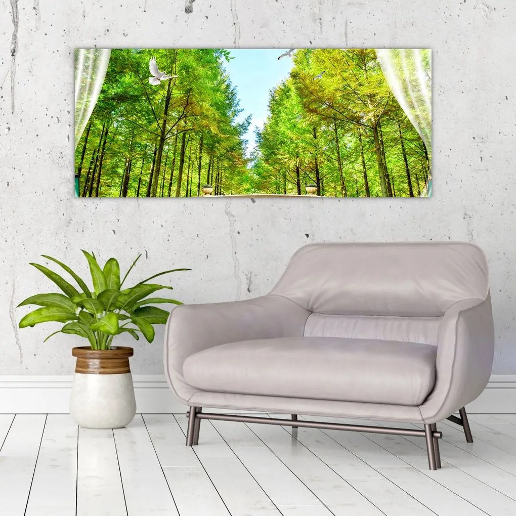 Tablou - Privire spre pădure (120x50 cm)