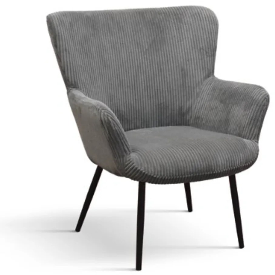 Fotoliu Cielo, structura metalica, Catifea Reiata - GRI INCHIS