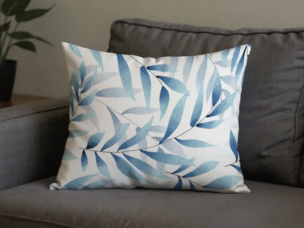 Set 2 huse decorative pentru perna din microfibra KOVENDI 50x70 cm, albastru-alb