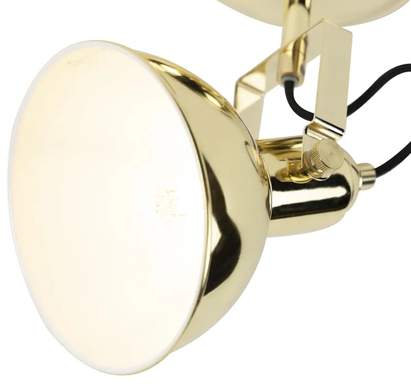 Spotlight rotund industrial auriu cu 1 lumină - Tommy