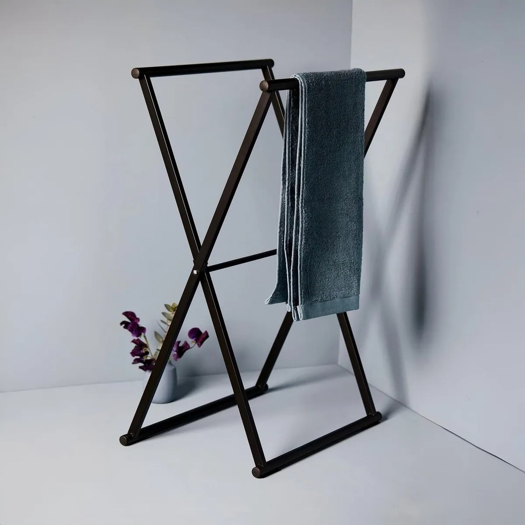 Wenko Suport pliabil pentru prosoape LAVA – negru