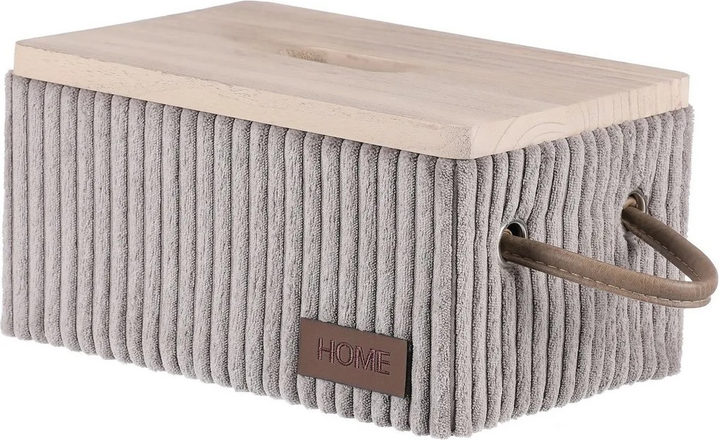 Autronic Set of 5 fabric storage boxes, grey