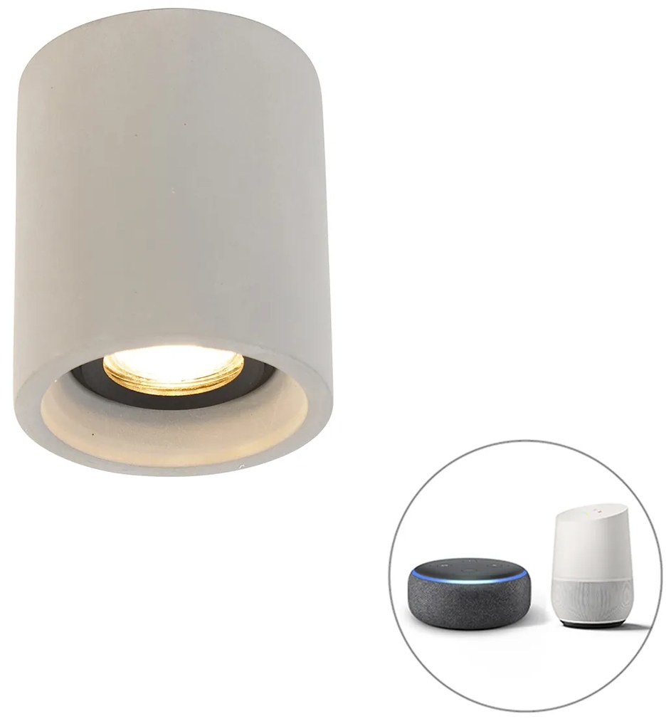 Spotlight rotund pentru plafon inteligent din beton cu Wi-Fi GU10 - Deep