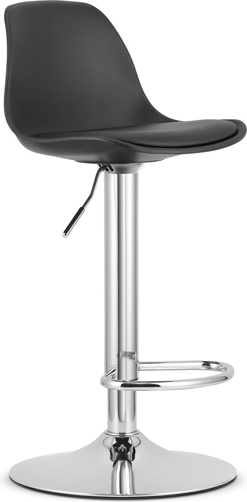 OFERTA Scaun de bar negru HOGA din piele ecologica calitate II