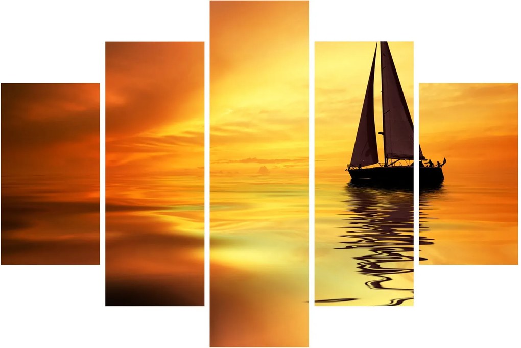Tablou - Sailboat la apus de soare (150x105 cm)