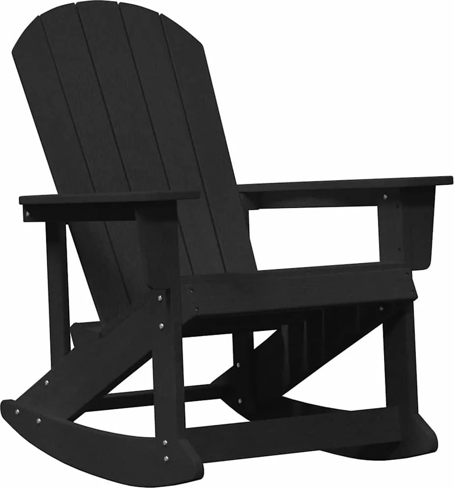 vidaXL Scaun rocking Adirondack Negru 92 x 73,5 x 92 cm HDPE