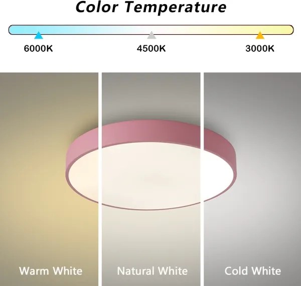 Brilagi - Plafonieră LED POOL, 48W, 230V, 3000/4000/6000K, 40 cm, roz