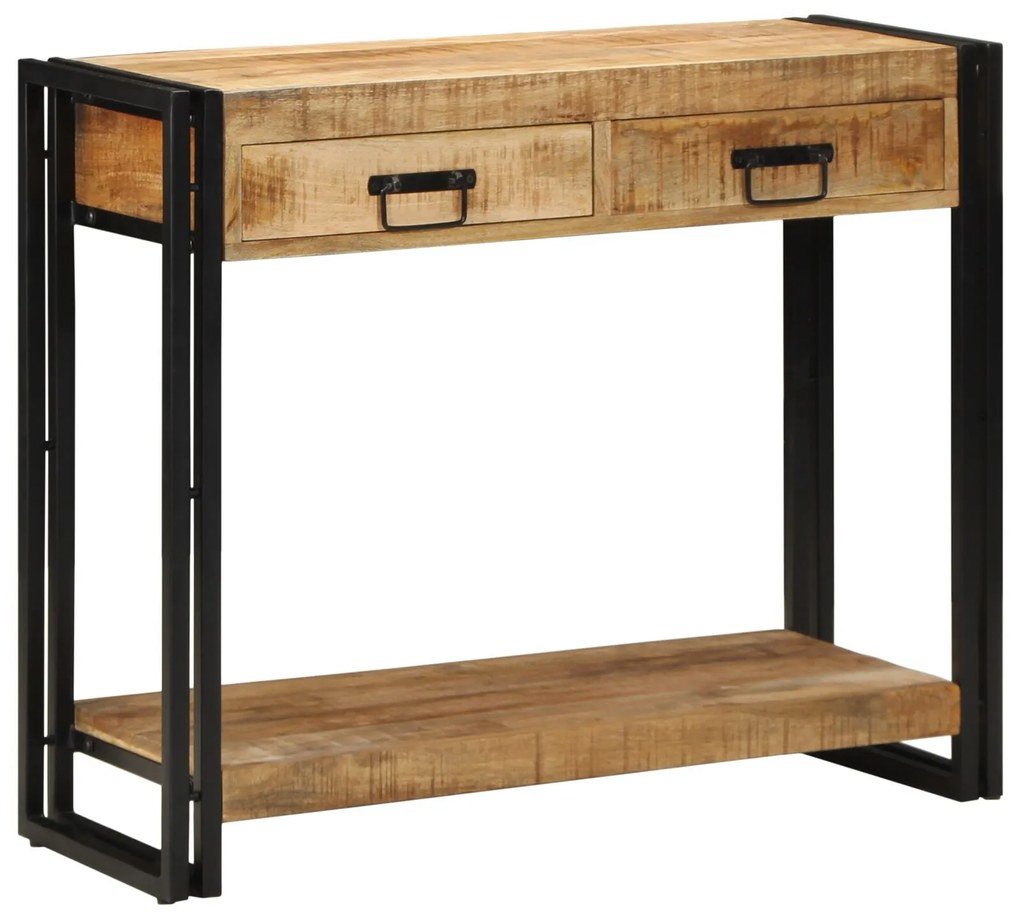 vidaXL Masă consolă, 90x33x75 cm, lemn masiv brut de mango