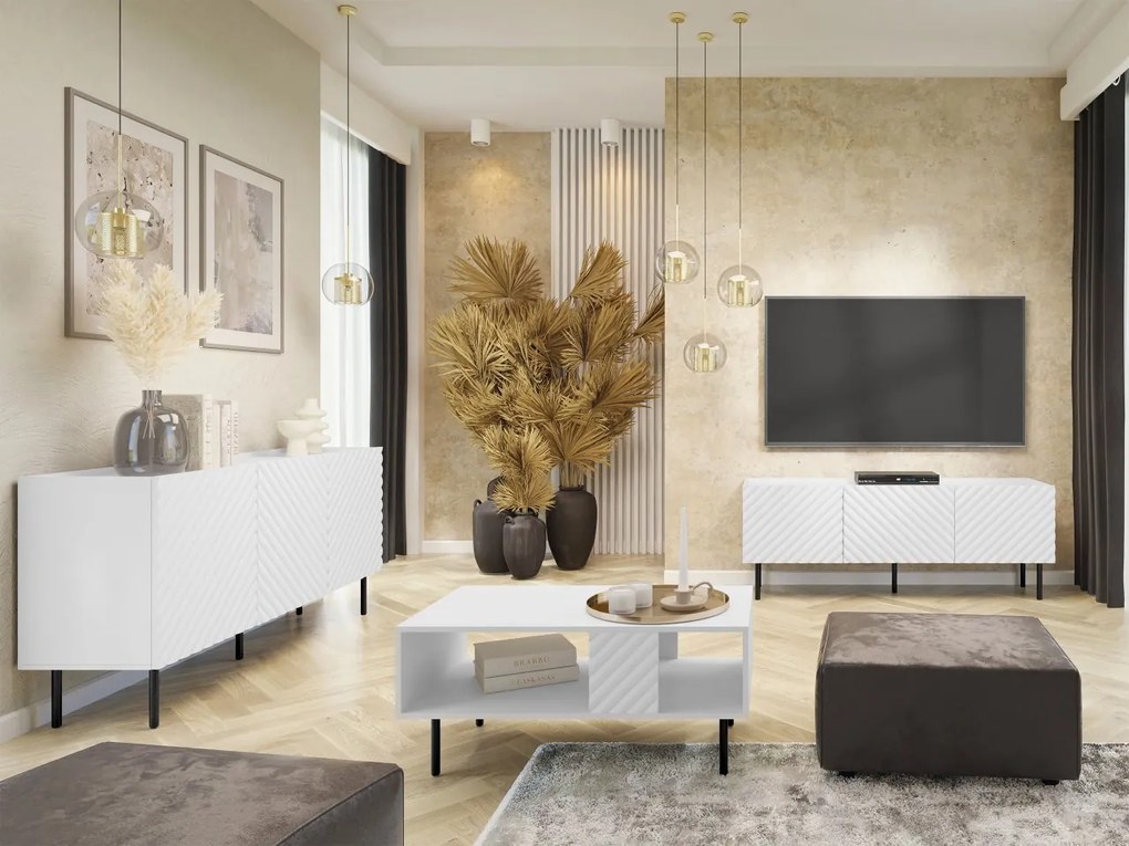 Set mobilier living Grotzi I (Alb + Negru) . 1105950