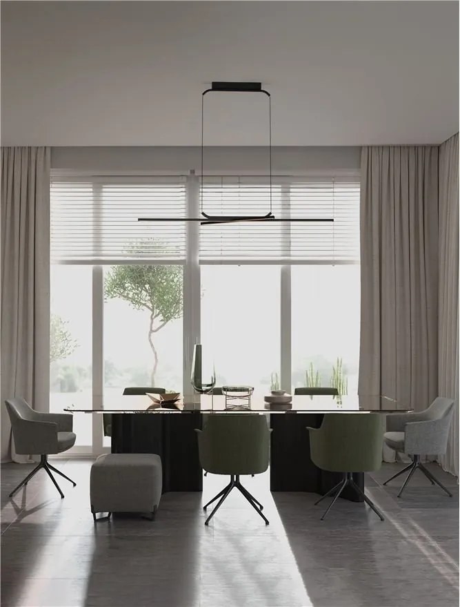 Lustra suspendata LED CCT design modern AKRO negru