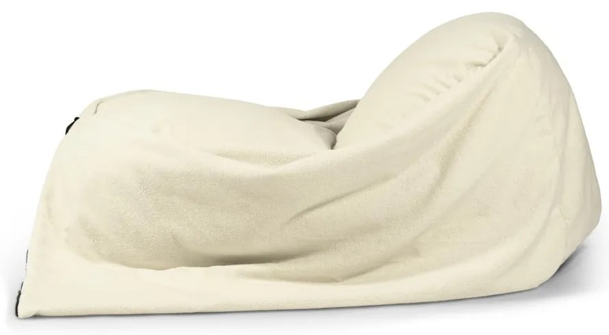 Fotoliu puf pentru copii crem cu tapițerie din țesătură bouclé Cocoon 120 – SLOWDOWN