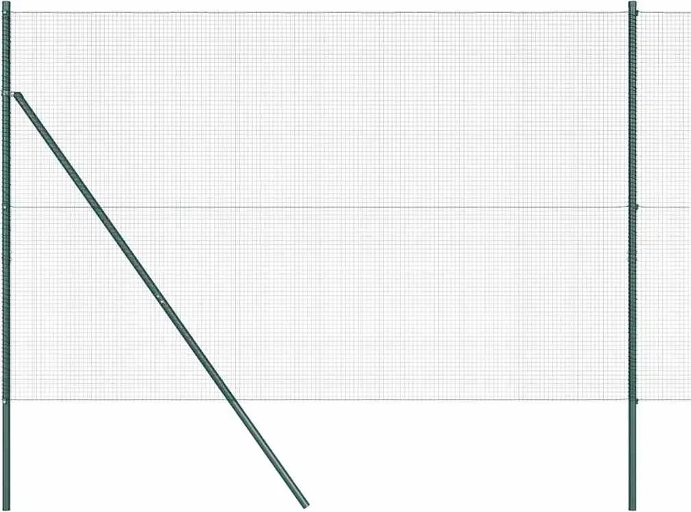 vidaXL Stâlp de gard. Verde 10 x 1,5 m (plasă de 16 x 16 mm)