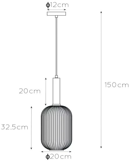 Lustră pe cablu MALOTO 1xE27/40W/230V d. 20 cm verde Lucide 45386/20/33