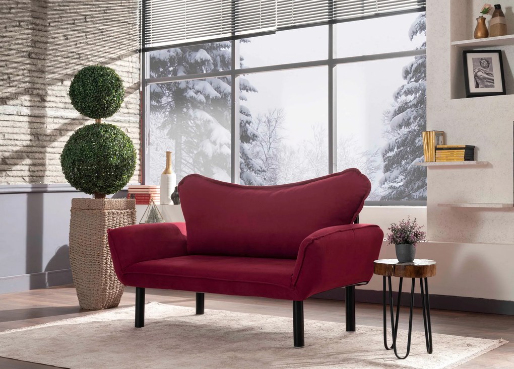 Canapea extensibilă două locuri Chatty (bordo). 1062613