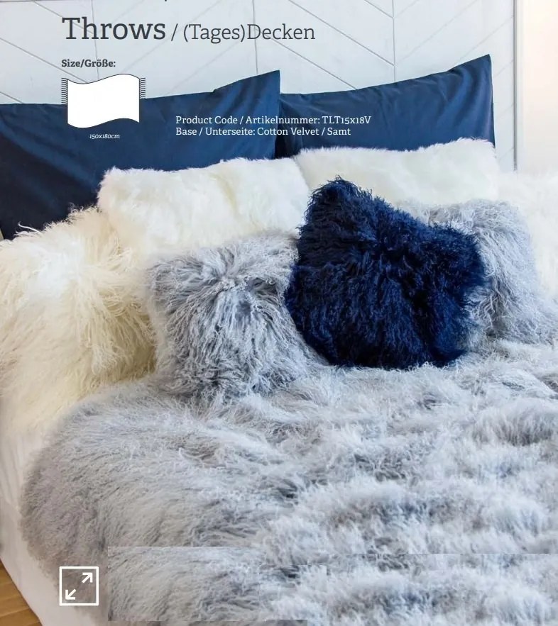 Covor din blana de oaie Tibetan Long Wool Single 150x180cm