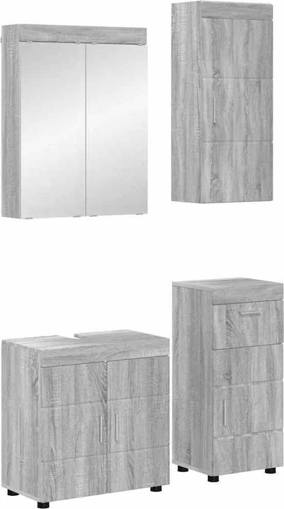 vidaXL Set de mobilier pentru baie TULUM Gri Sonoma Lemn compozit