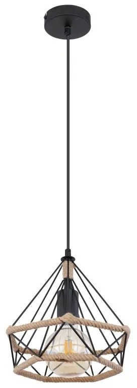 Pendul design industrial ULLEU negru, maro 25cm