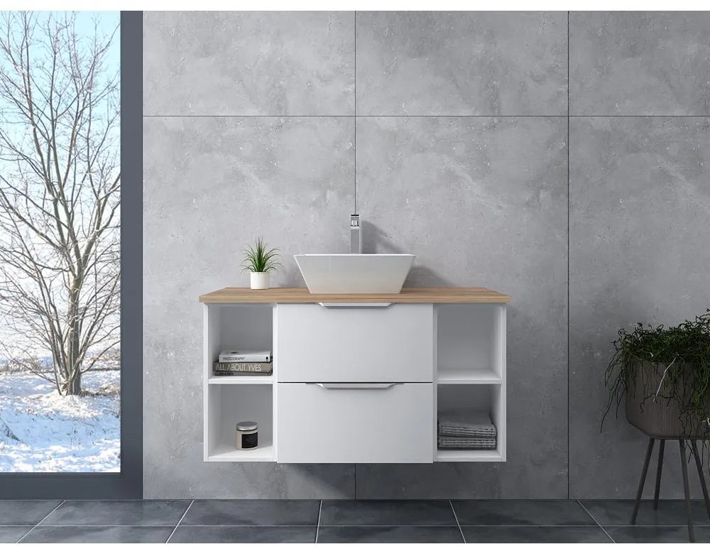 Rennes White Dulap de baie cu lavoar