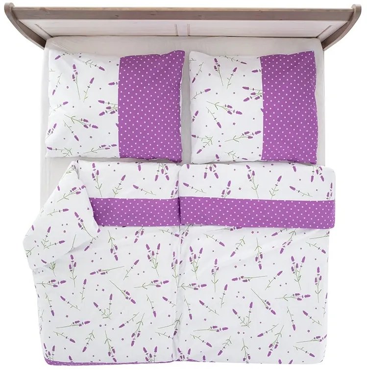 Lenjerie de pat din bumbac LAVANDA alb Dimensiune lenjerie de pat: 70 x 90 cm | 140 x 200 cm