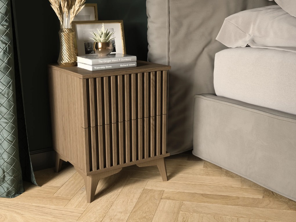 OFERTA Noptiera ENTSIAN 40x40cm, stejar artizanat II. calitate