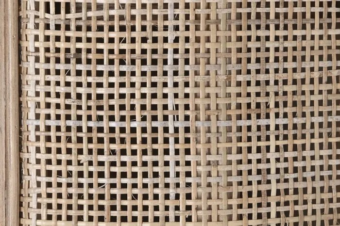 Etajera, natur, din lemn de cauciuc si rattan, Serene