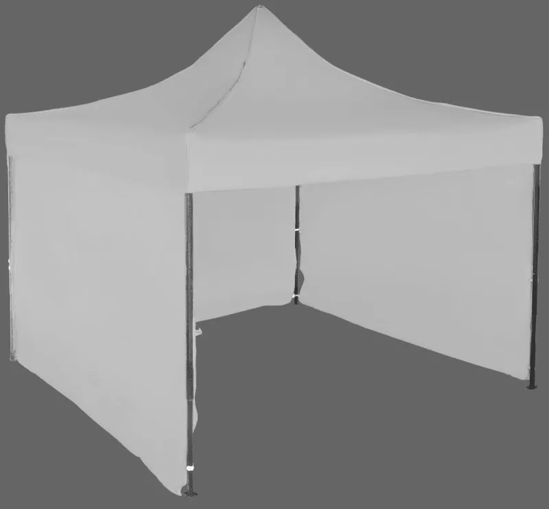 Pavilion de grădină  3x3m – din oțel, 3 pereţi laterali, Gri / antracit