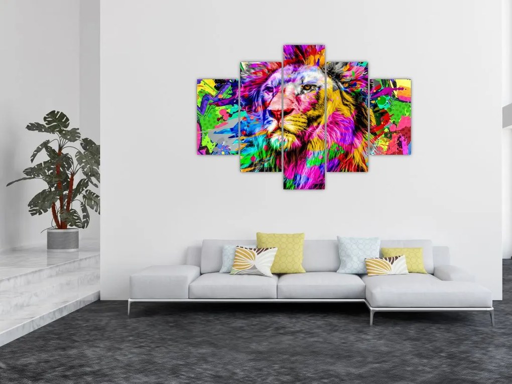 Tablou - 3D imaginea leului (150x105 cm)