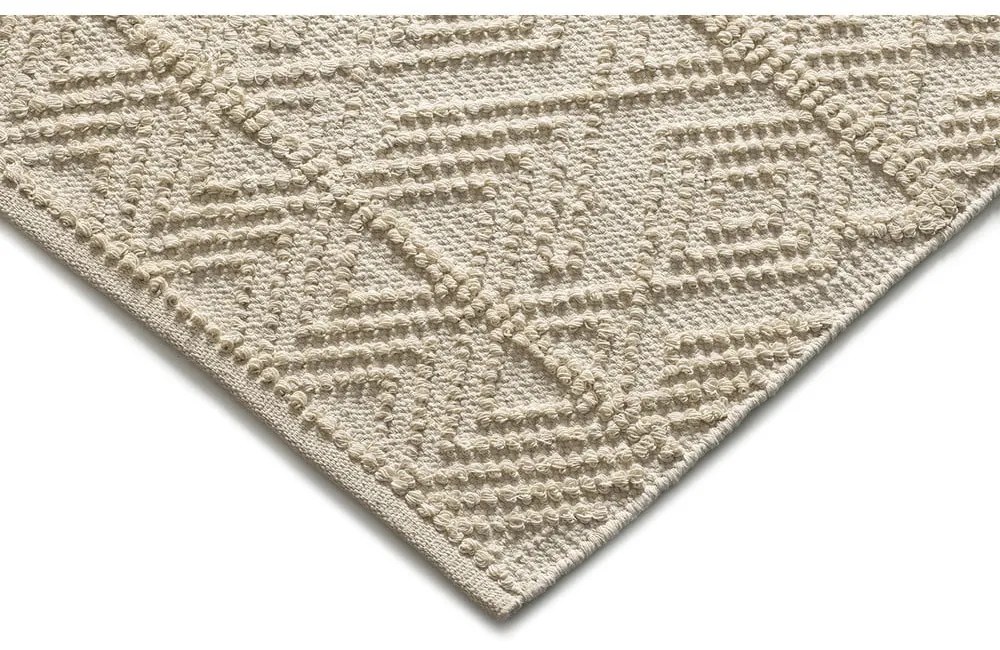Covor crem lavabil/țesut manual din bumbac reciclat 60x90 cm Pamuk – Universal