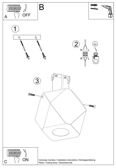 Plafonieră WOODY 1xGU10/40W/230V Sollux SL.1009